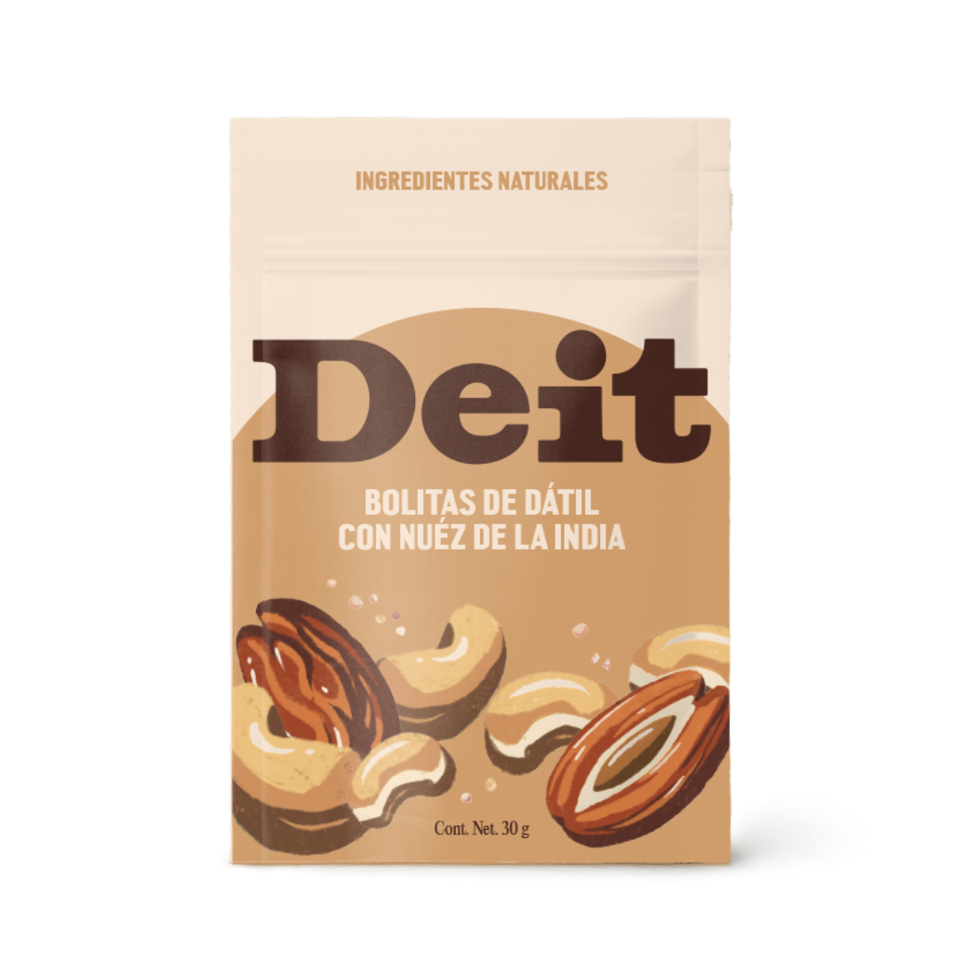 Bolitas de dátil con nuez de la india (10 bolsitas de 30 gms)